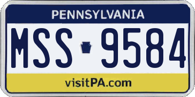 PA license plate MSS9584