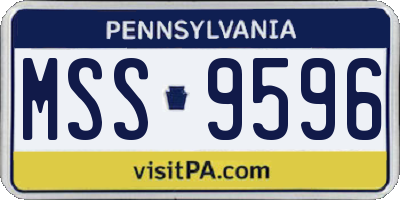 PA license plate MSS9596