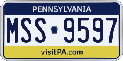 PA license plate MSS9597