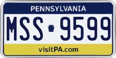 PA license plate MSS9599