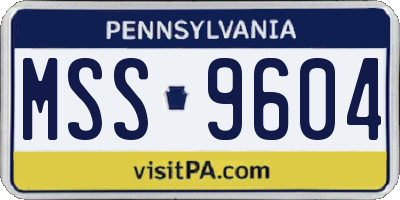 PA license plate MSS9604