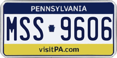 PA license plate MSS9606