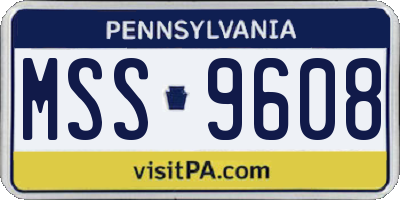 PA license plate MSS9608