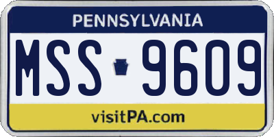 PA license plate MSS9609