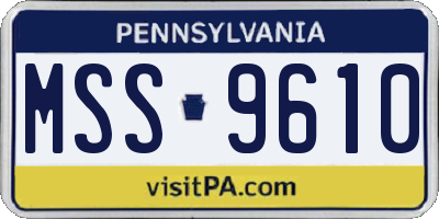 PA license plate MSS9610