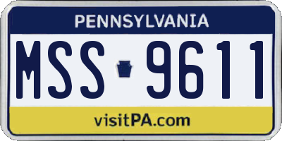 PA license plate MSS9611