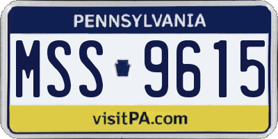 PA license plate MSS9615