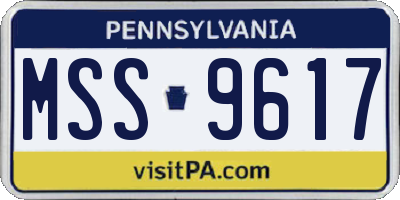 PA license plate MSS9617