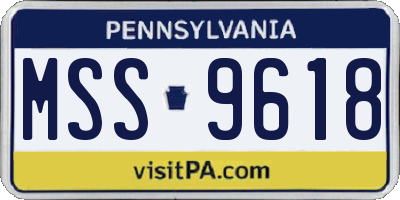 PA license plate MSS9618