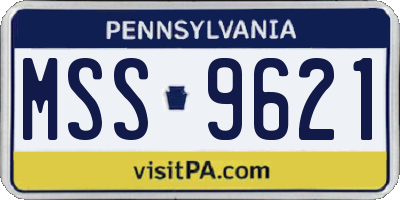 PA license plate MSS9621
