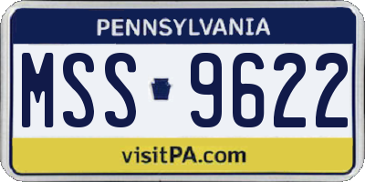 PA license plate MSS9622