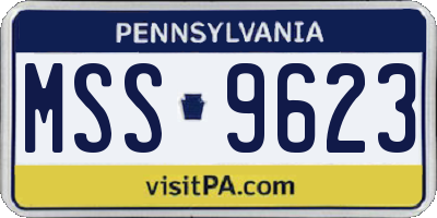 PA license plate MSS9623