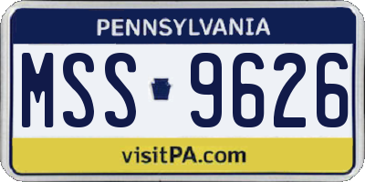 PA license plate MSS9626