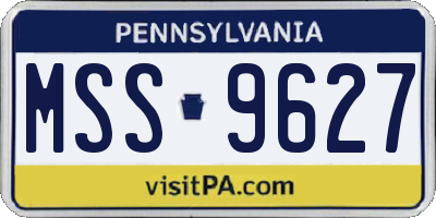 PA license plate MSS9627