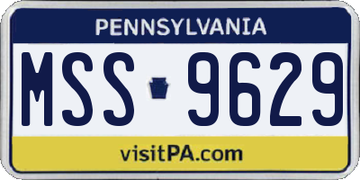 PA license plate MSS9629