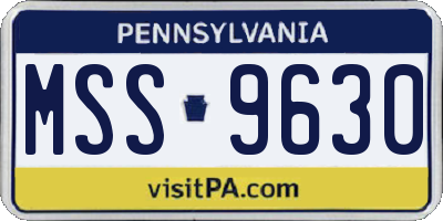 PA license plate MSS9630