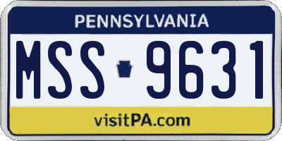 PA license plate MSS9631