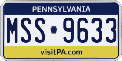 PA license plate MSS9633