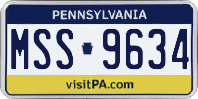 PA license plate MSS9634