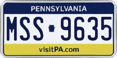 PA license plate MSS9635