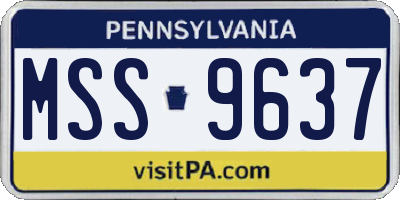 PA license plate MSS9637