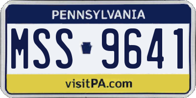 PA license plate MSS9641