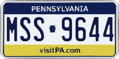 PA license plate MSS9644