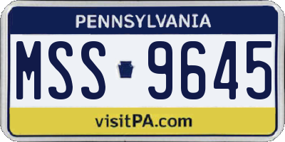 PA license plate MSS9645