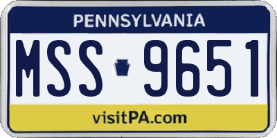 PA license plate MSS9651
