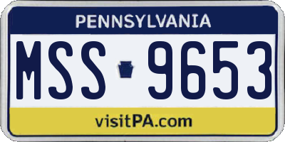 PA license plate MSS9653