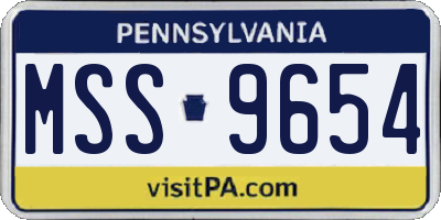 PA license plate MSS9654