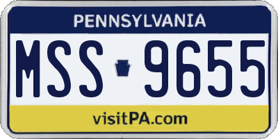 PA license plate MSS9655
