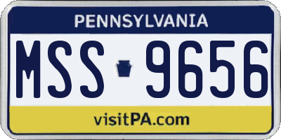 PA license plate MSS9656