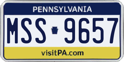 PA license plate MSS9657