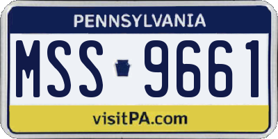PA license plate MSS9661