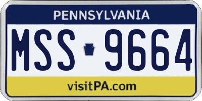 PA license plate MSS9664