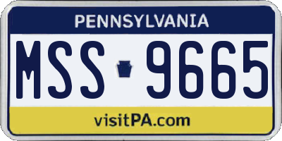 PA license plate MSS9665