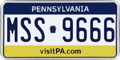 PA license plate MSS9666