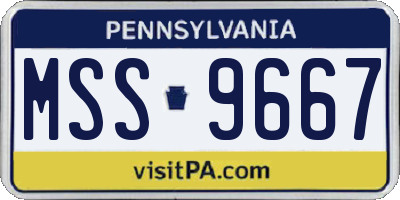 PA license plate MSS9667