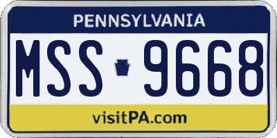 PA license plate MSS9668