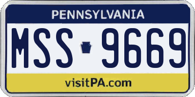 PA license plate MSS9669