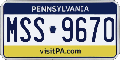 PA license plate MSS9670