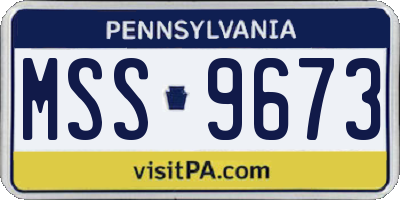 PA license plate MSS9673