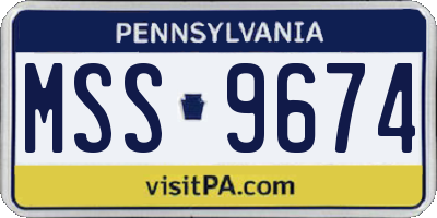 PA license plate MSS9674