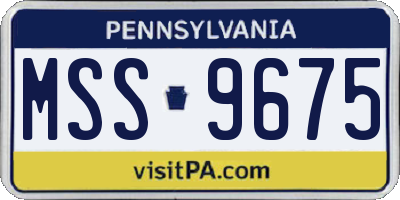 PA license plate MSS9675