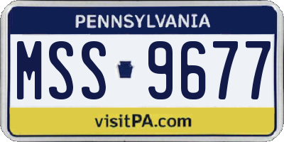 PA license plate MSS9677