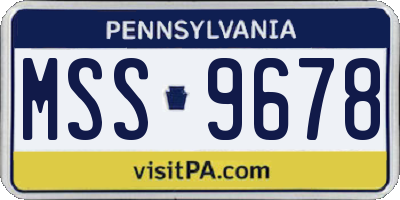 PA license plate MSS9678