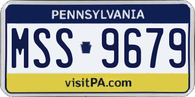 PA license plate MSS9679