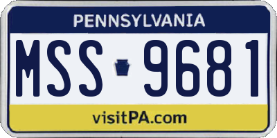 PA license plate MSS9681