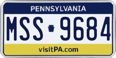 PA license plate MSS9684